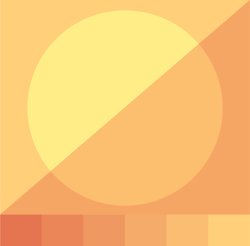 A disc and gradient on an orange and yellow background.